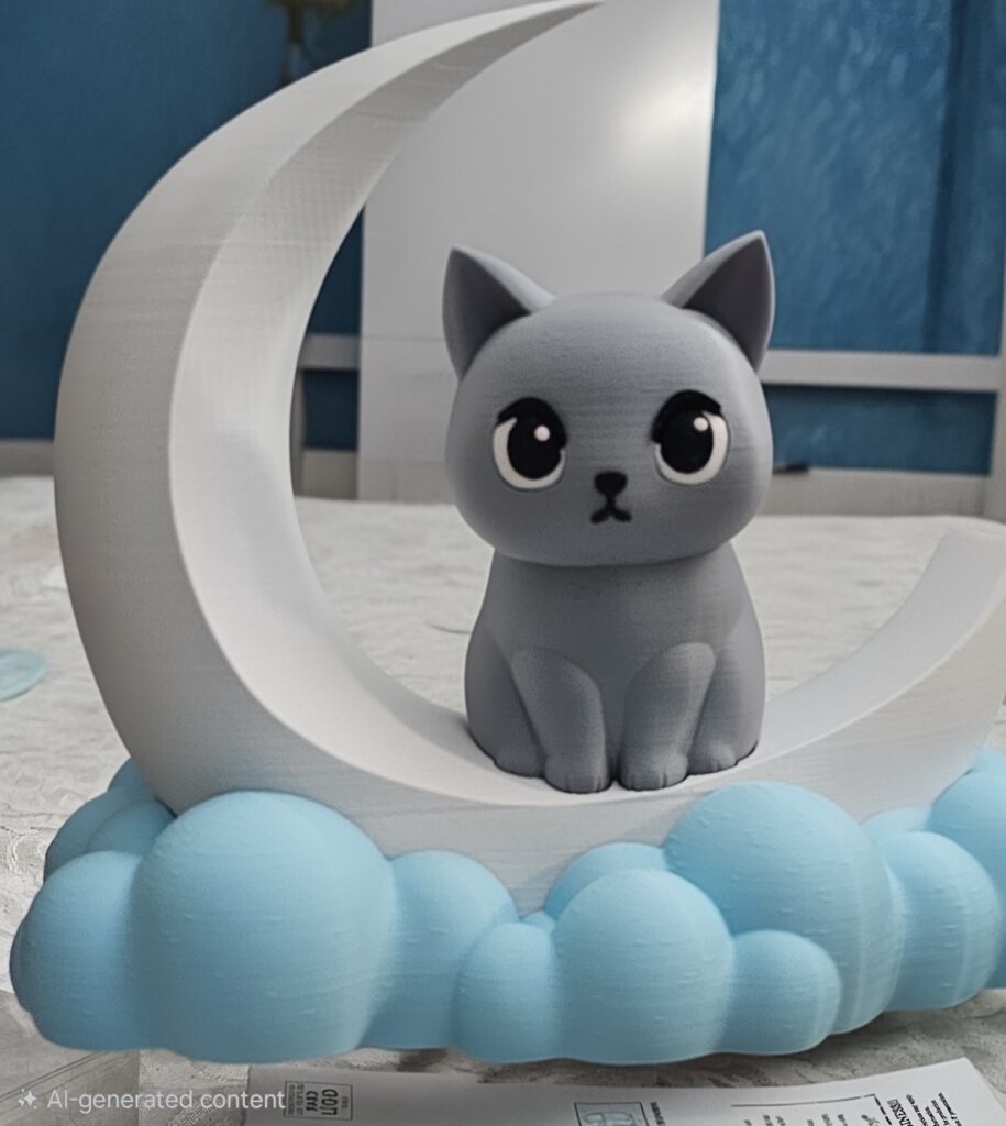 Cat on Moon Night Light