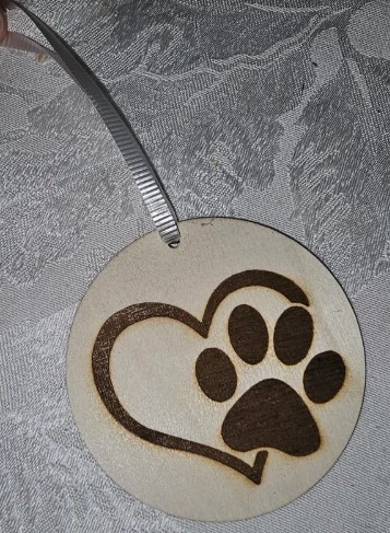 Circle Paw Heart Ornament